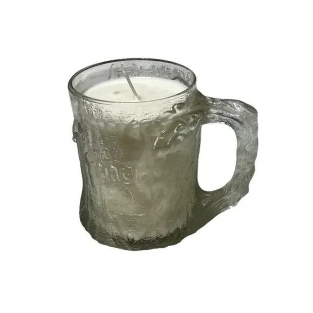 Campfire Scented Handmade Candle in Vintage 1994 Flintstones Glass Mug 8oz B70